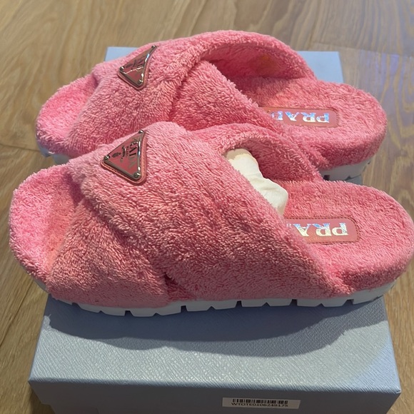 Prada Criss Cross Terry Fussbett Sandal - Picture 3 of 9